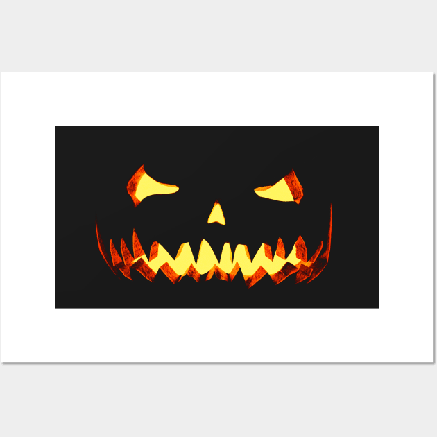 Halloween Evil Pumpkin Spooky Render Wall Art by misenique